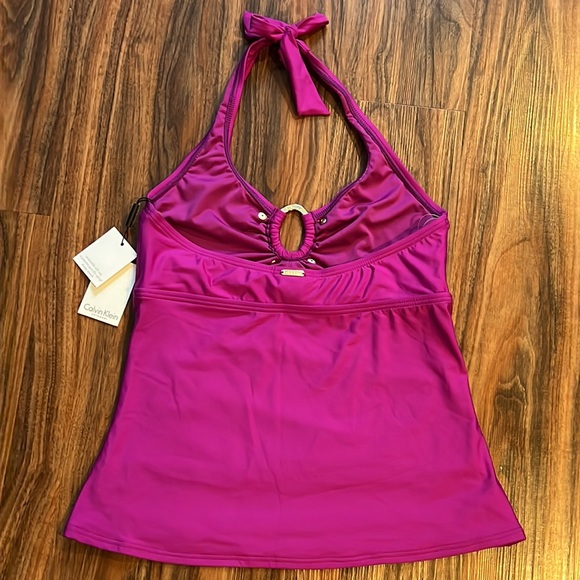 Calvin Klein Solid Halter Tankini Top - Picture 6 of 7